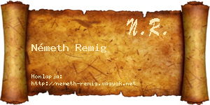 Németh Remig névjegykártya